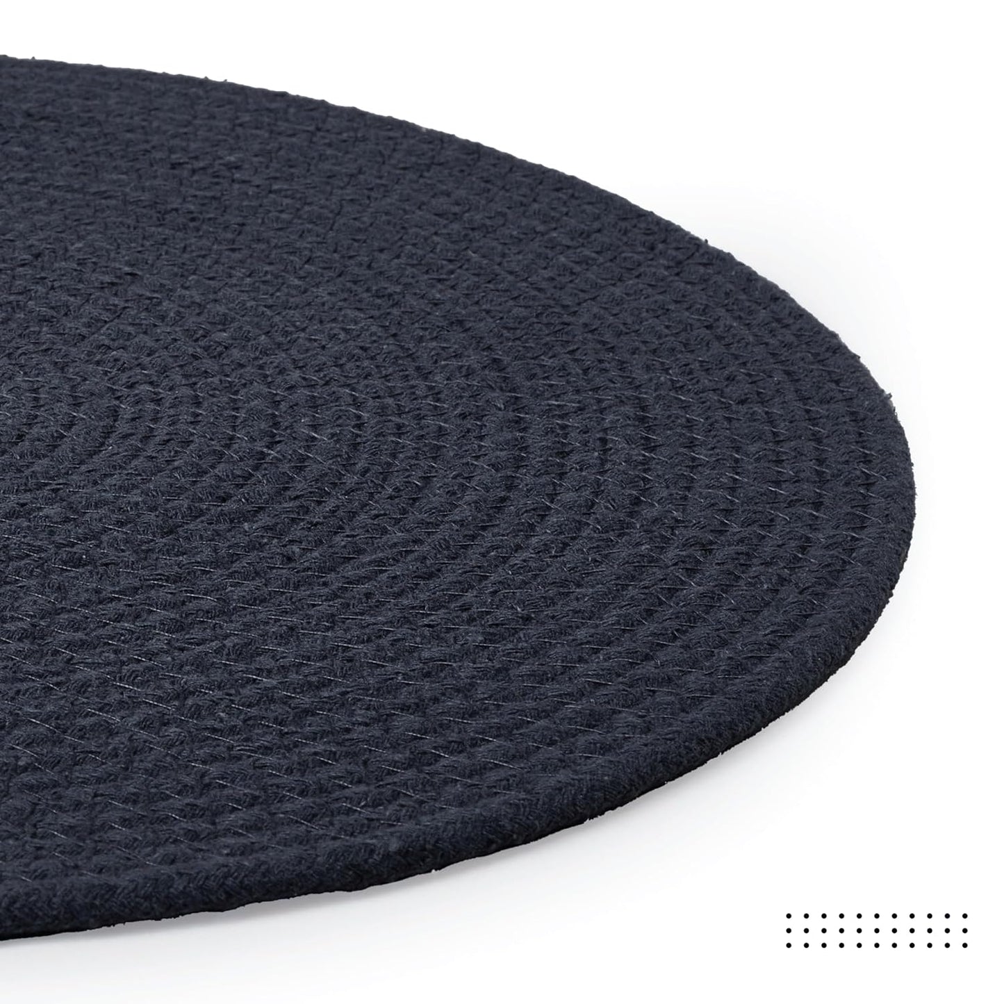 Dining Table Mats – Ribbed Cotton – 32cm Round, Set of 4