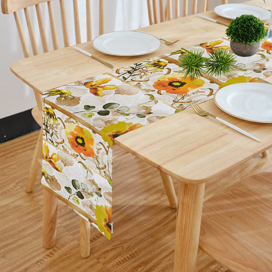 Table Runner – Digital Printed Cotton Feel Clover Design – Double Layered 13"x72" (33x182cm) Wholesale