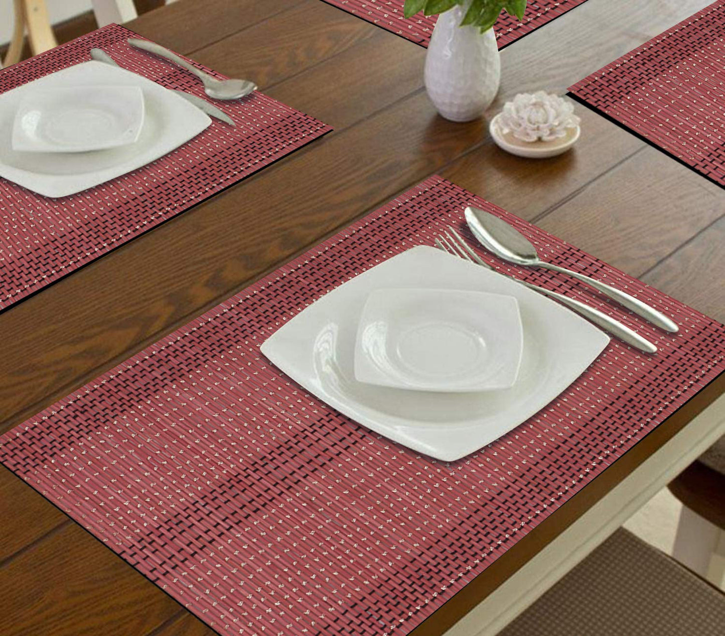 Dining Table Placemats – Heat Resistant Bamboo – 45x30 cm, Set of 6