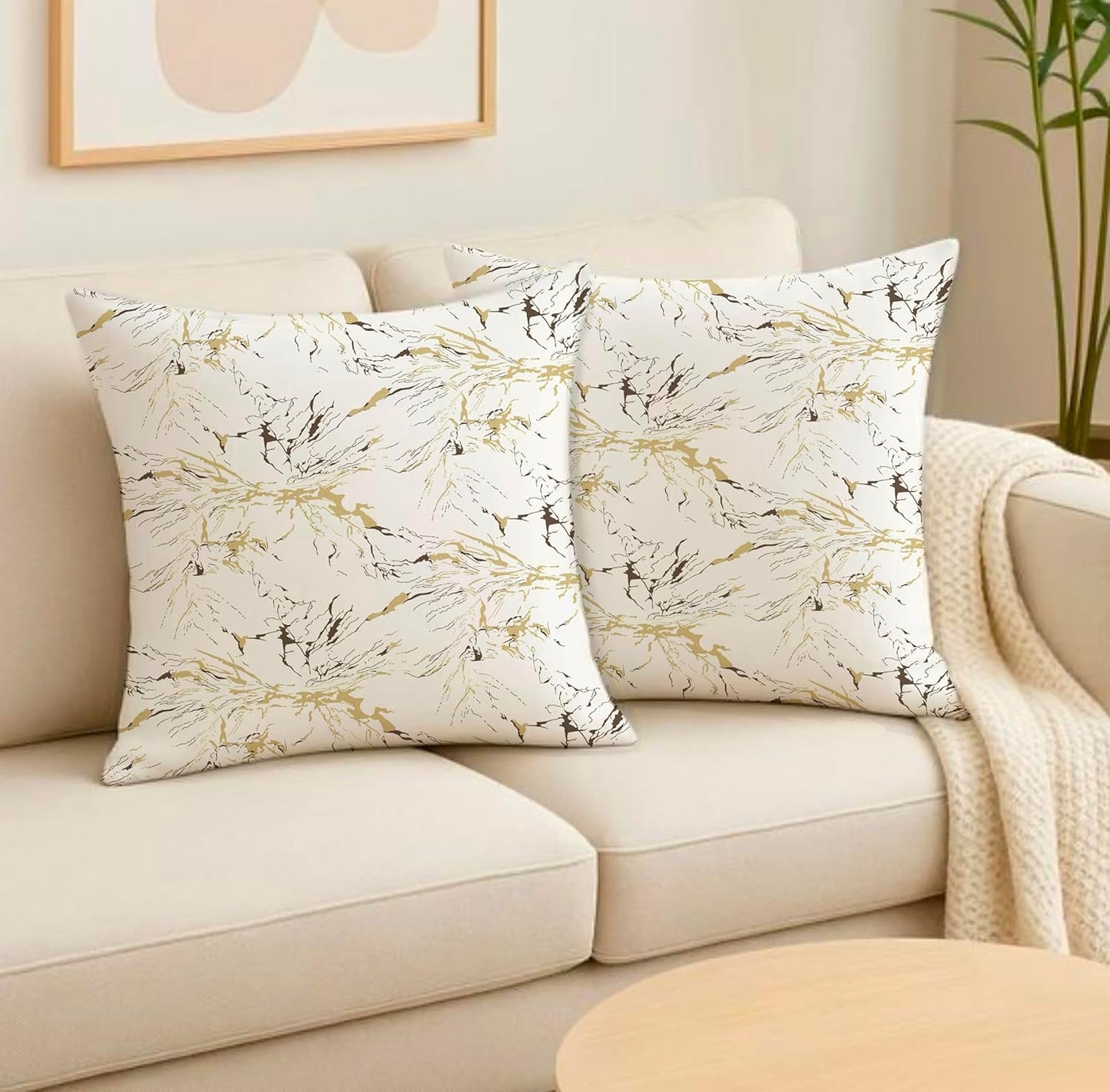 Cushion Covers – Poly Cotton 180 GSM Modern Print – 16x16 Inch Set of 2