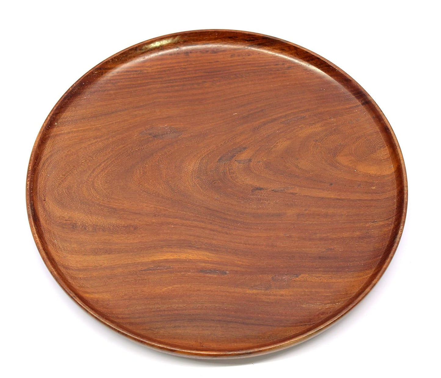 Wooden Round Serving Tray – Tableware Platter – Handmade Wood – 12" Diameter