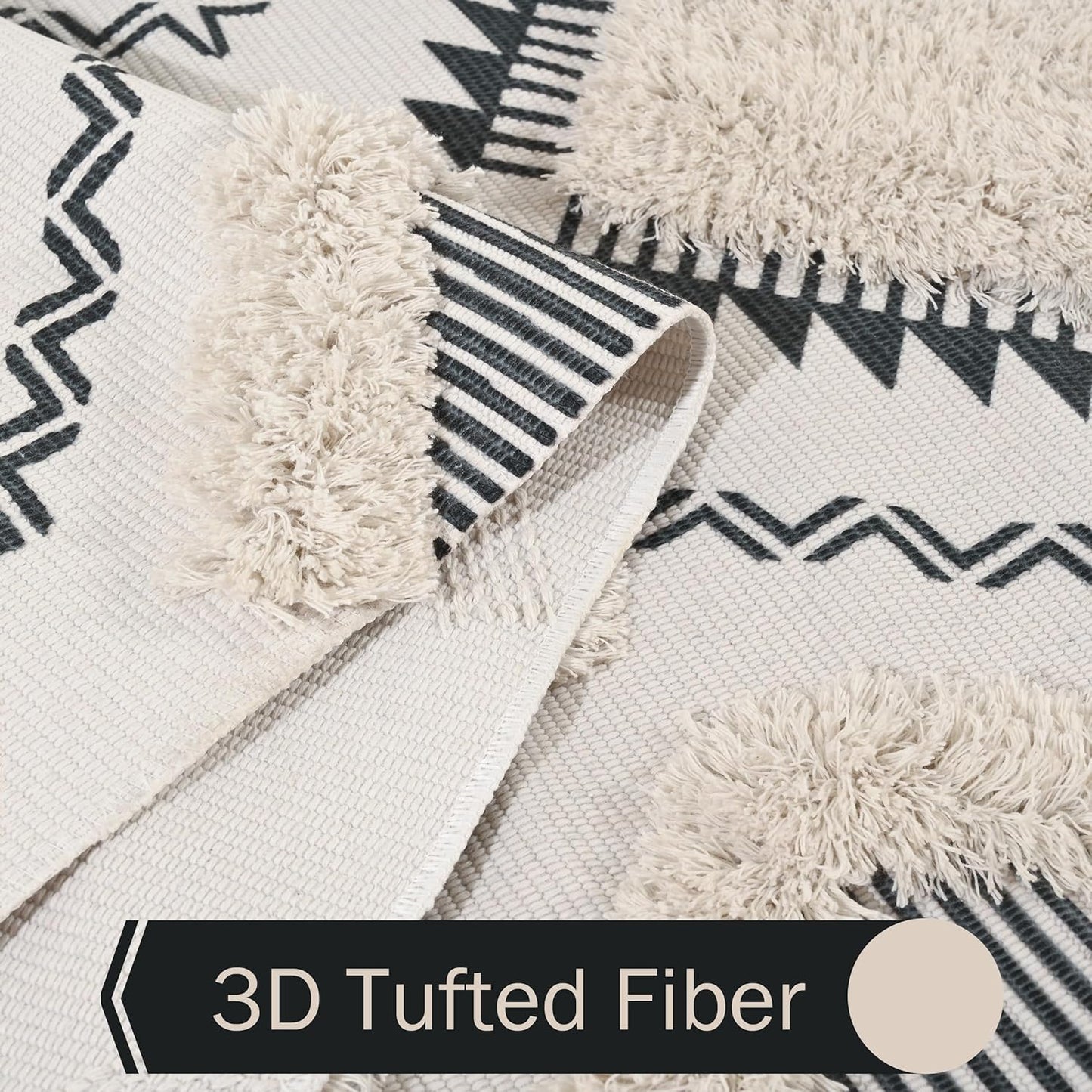 Hand Woven Tufted Rug Runner – Export Quality Cotton – 2x5 ft (60x152 cm)