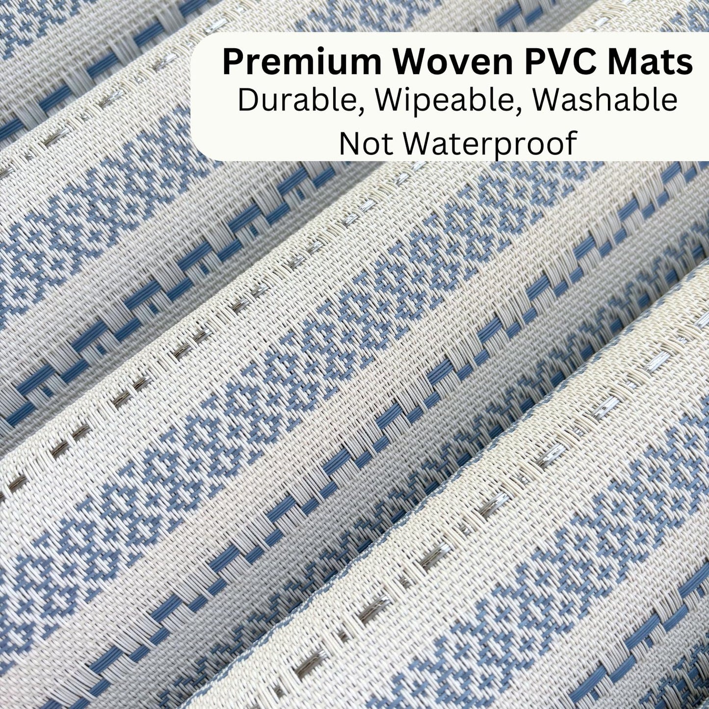 Dining Table Placemats – Woven PVC Vinyl – Set of 4 – Anti-Skid