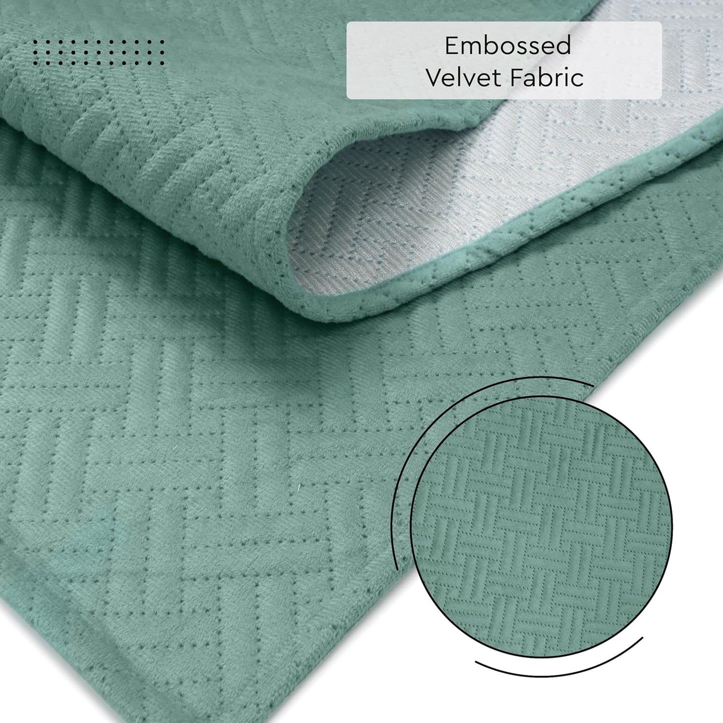 Table Runner – Quilted Velvet Aqua – 32x150 cm | Wholesale Home Decor