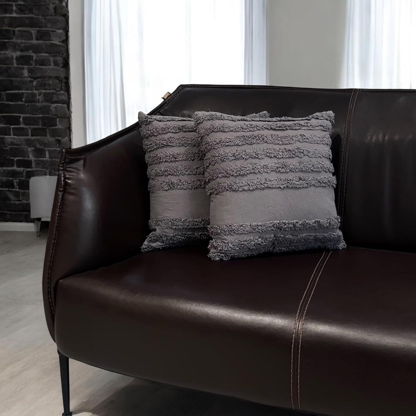 Tufted Cushion Cover – 100% Cotton Boho Style – 16x16 inch