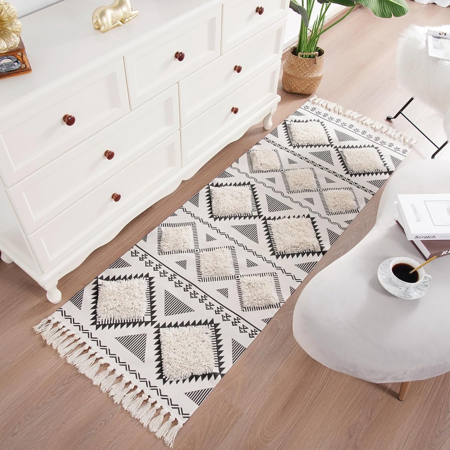Hand Woven Tufted Rug Runner – Export Quality Cotton – 2x5 ft (60x152 cm)