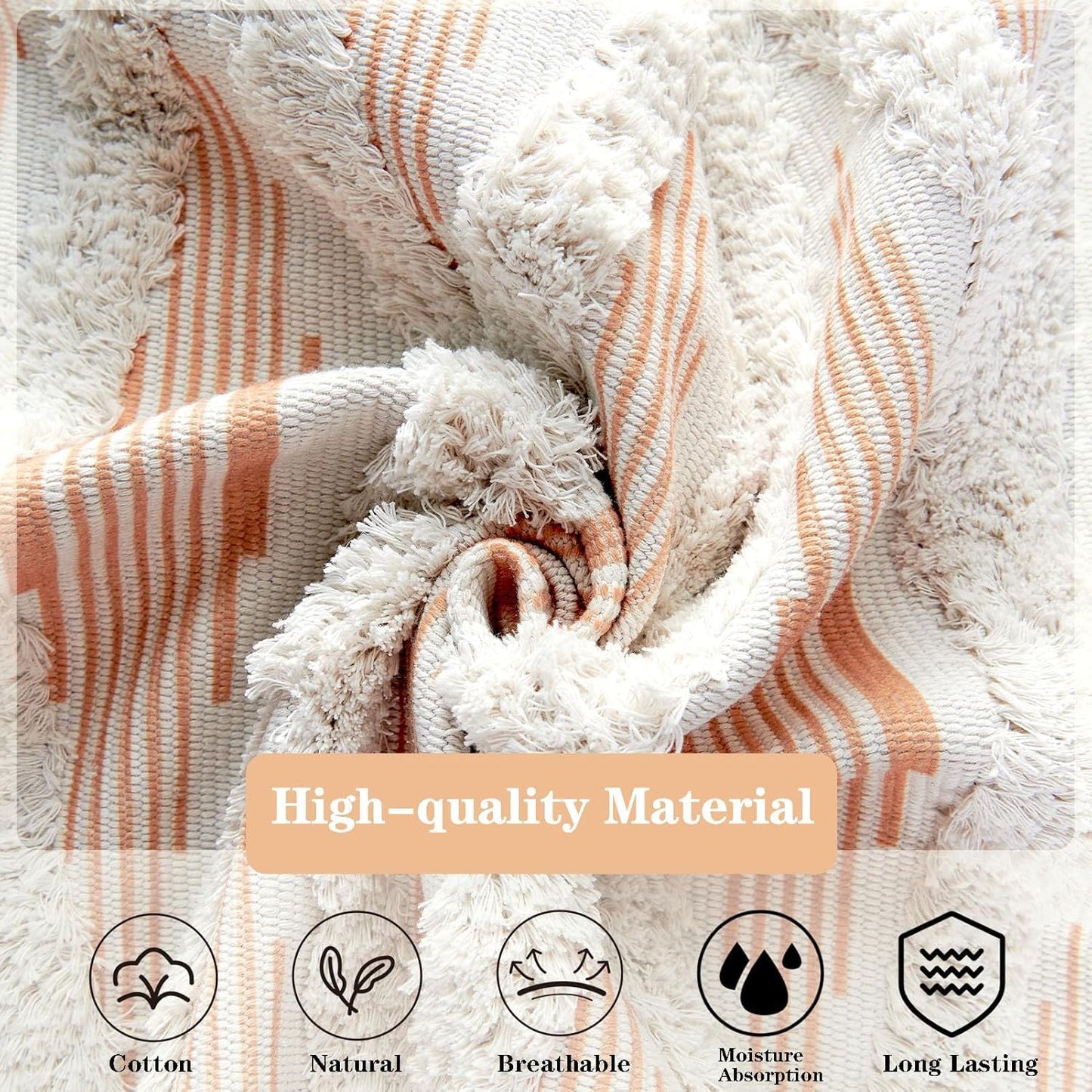 Hand Woven Cotton Rug Runner – Rust Zigzag Pattern – 2x5 ft (60x152 cm)