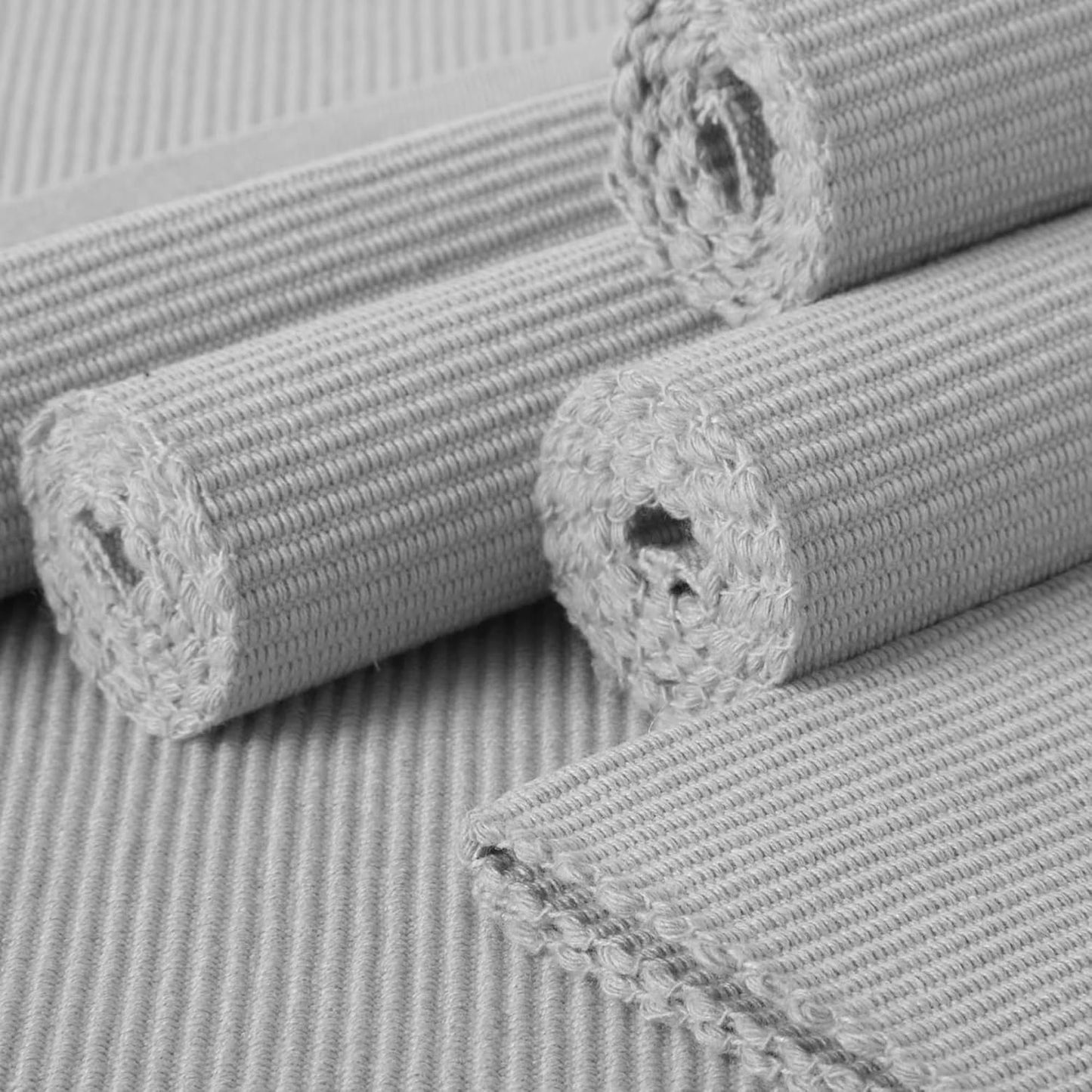 Dining Table Mats – Ribbed Cotton – Set of 6 (48x32 cm)