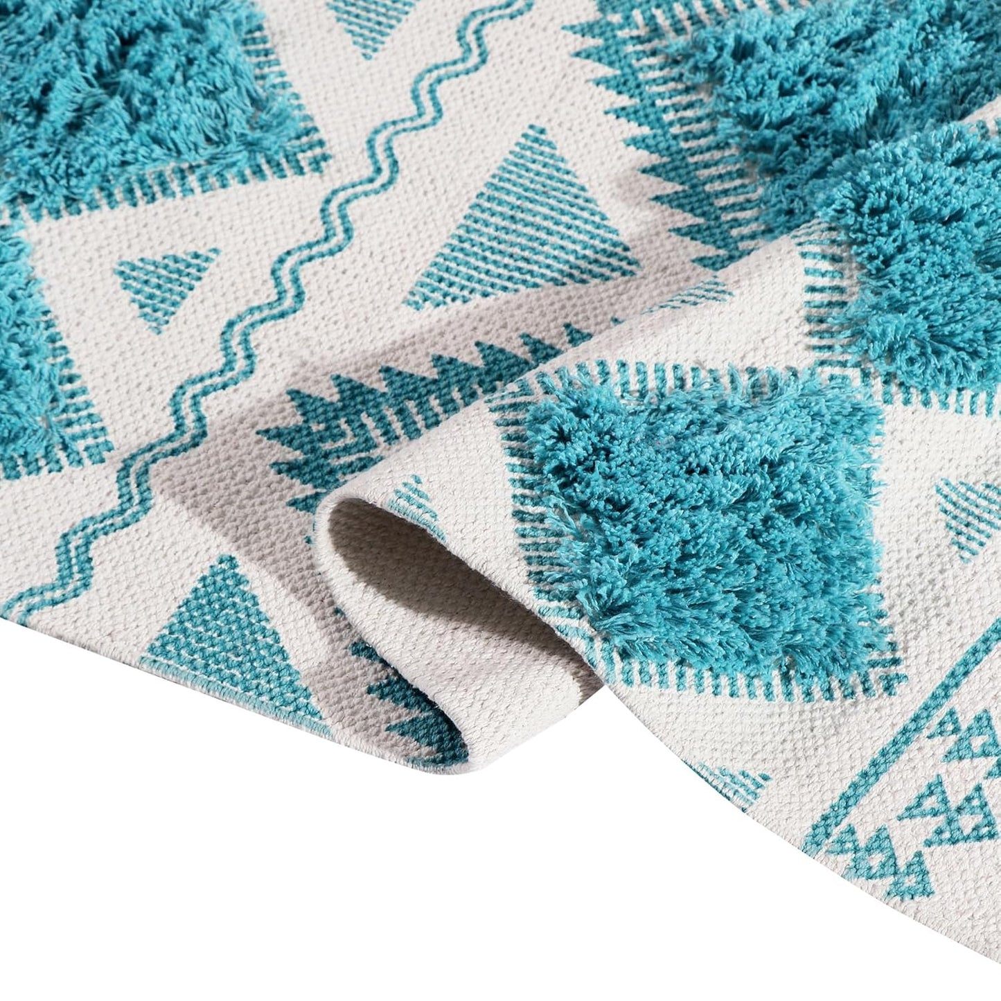Hand Woven Cotton Rug – Tufted Designer Runner – 2x5 ft (60x152 cm)