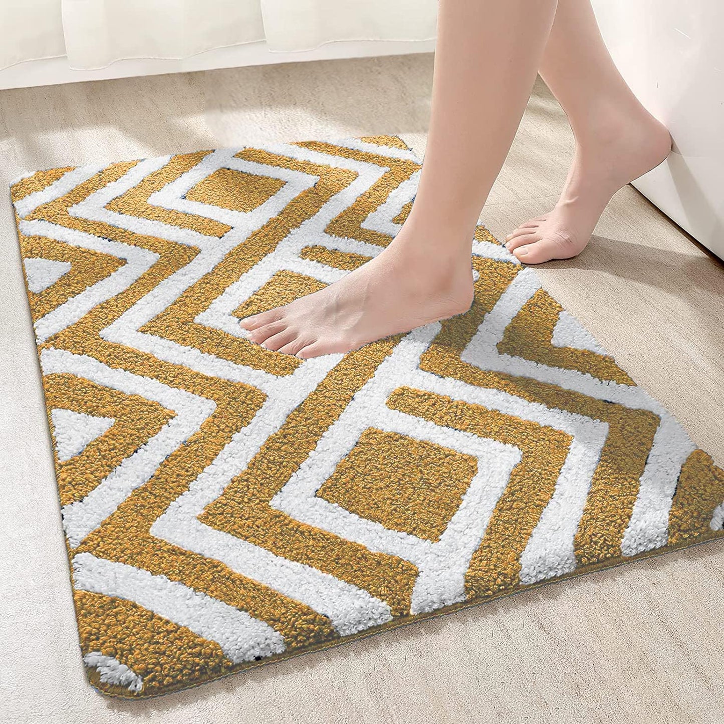 Egyptian Super Soft Microfibre Round Bath Mat 2000 GSM (40x60 cm) Pack of 1 | Absorbent Anti-Skid Floor Mat
