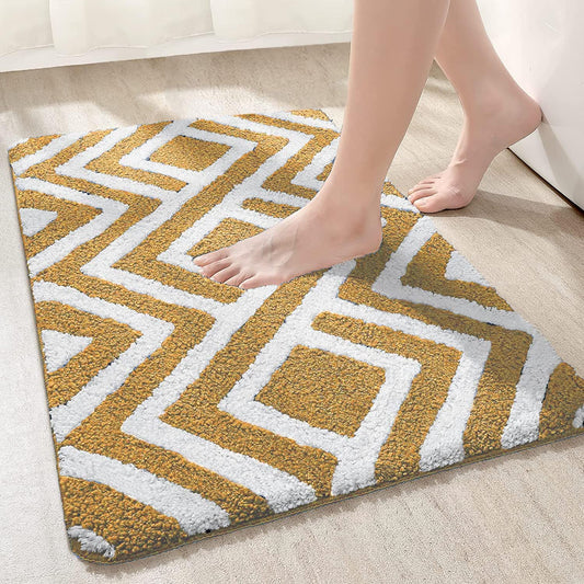 Egyptian Super Soft Microfibre Round Bath Mat 2000 GSM (40x60 cm) Pack of 1 | Absorbent Anti-Skid Floor Mat
