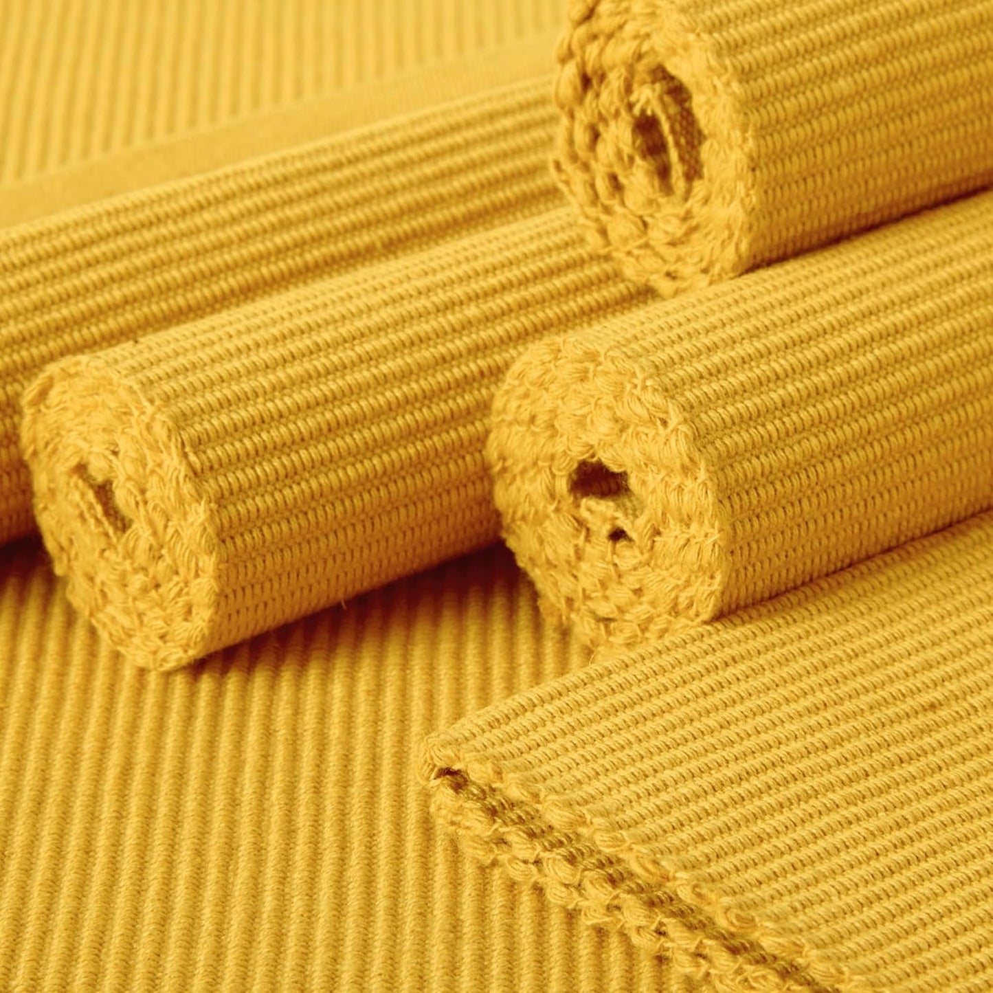 Dining Table Mats – Ribbed Cotton – Set of 6 (48x32 cm)