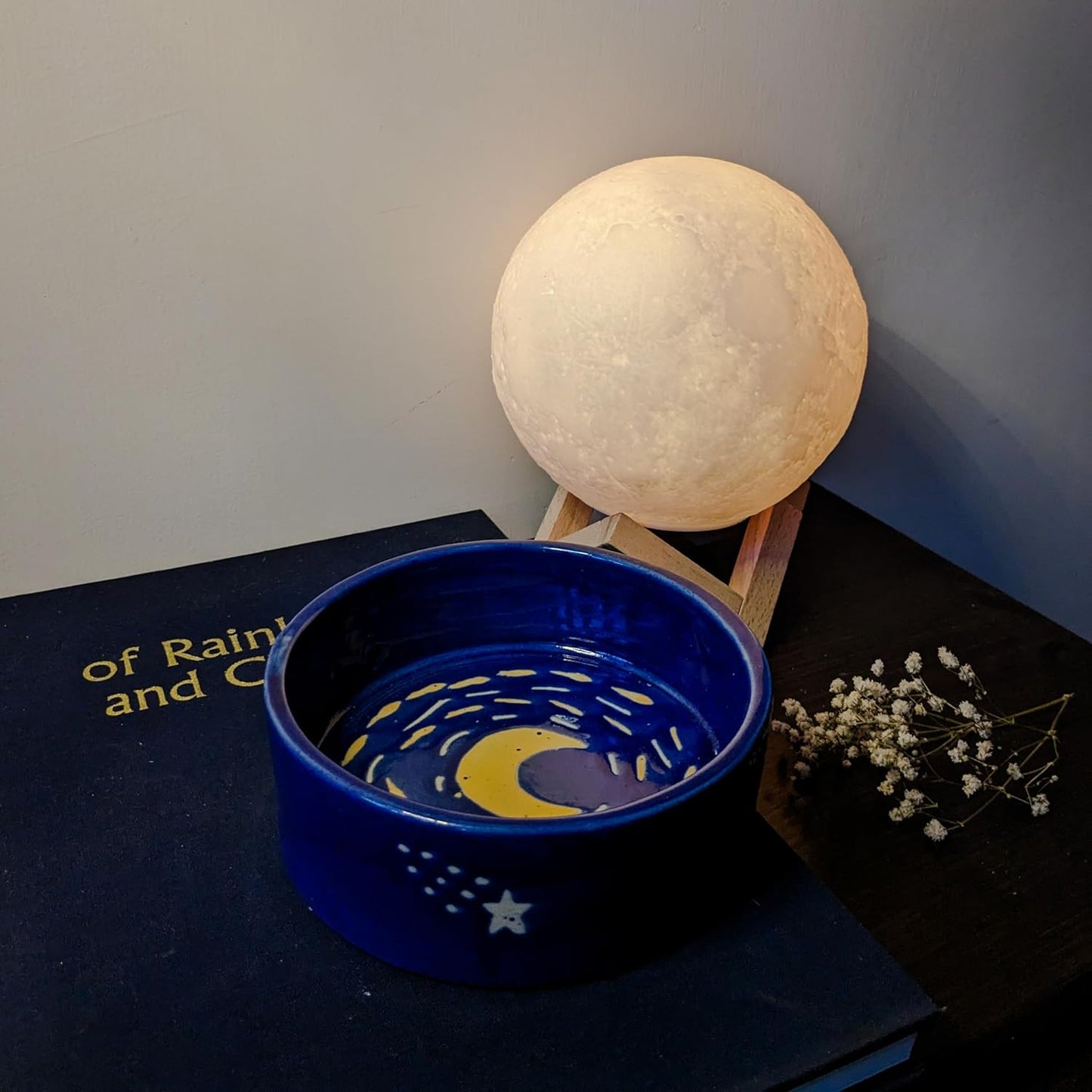 Starry Night Ceramic Serving Bowl – Handmade Van Gogh Pattern – Microwave Safe – 250 ml