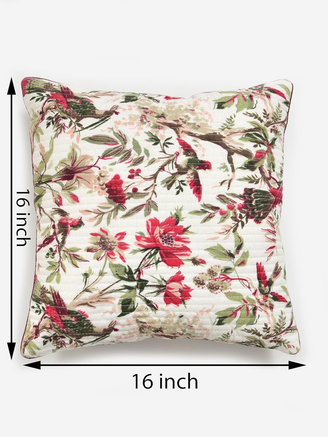 Cushion Cover – Pure Organic Cotton Hand Block Print – 16x16 inch (2-Pack)