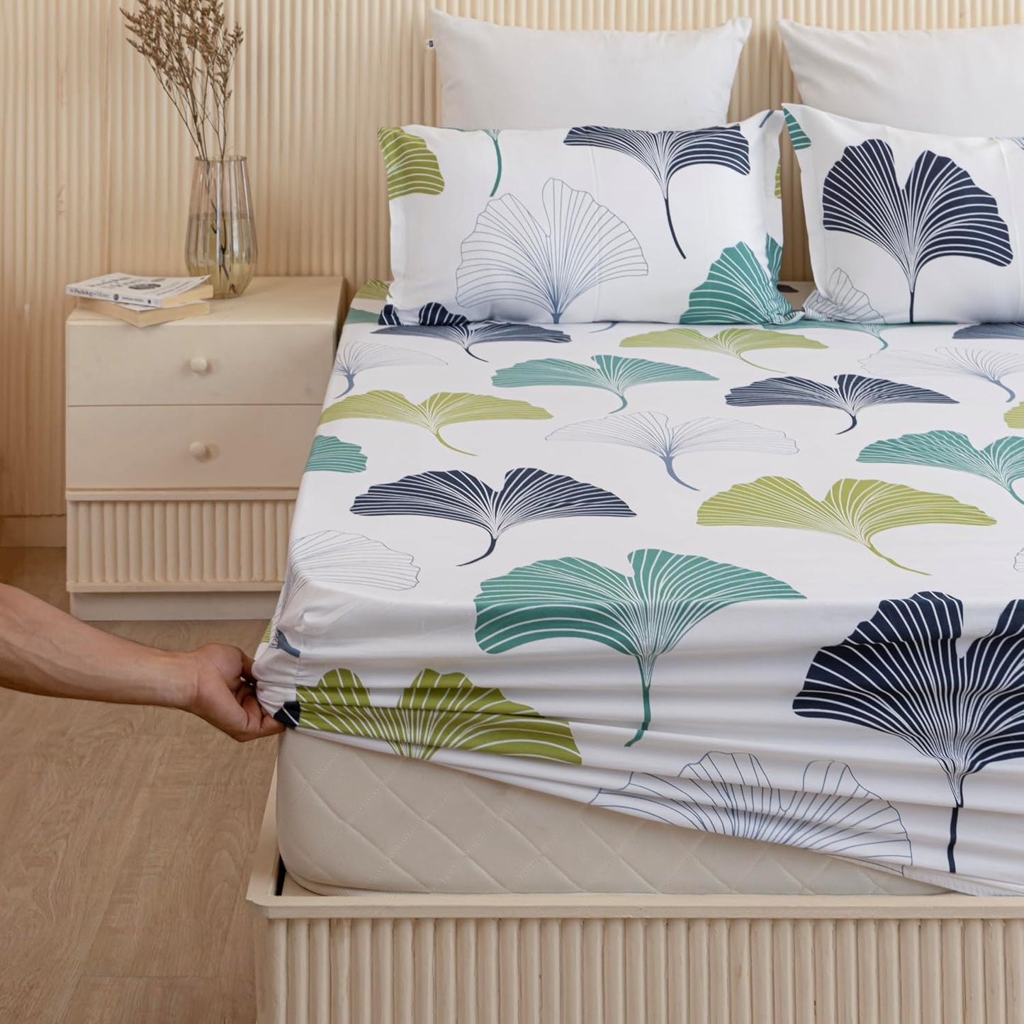 Bedsheet | Long-Staple Cotton Fitted | 78x72 Inch, 3-Piece