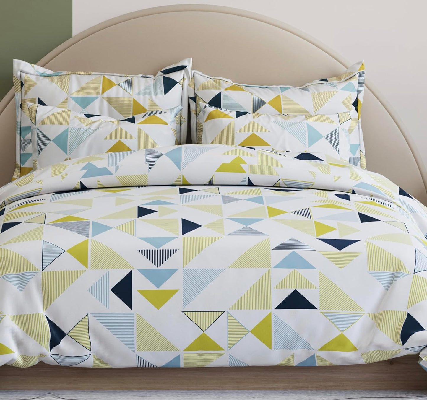 King Size Fitted Bedsheet Set - Glace Cotton - 300 TC, Elastic Trim (72"x78")