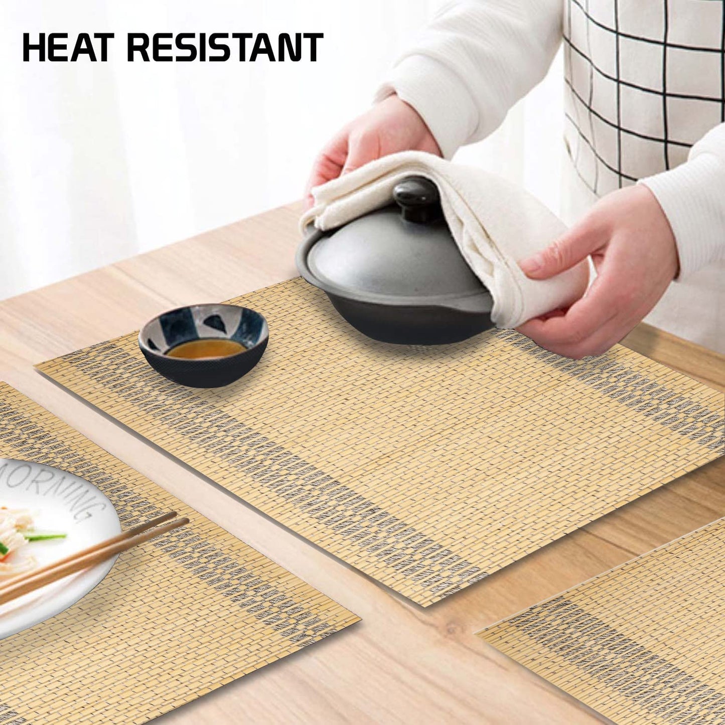 Placemats – Reversible Bamboo – 45x30 cm, Set of 6