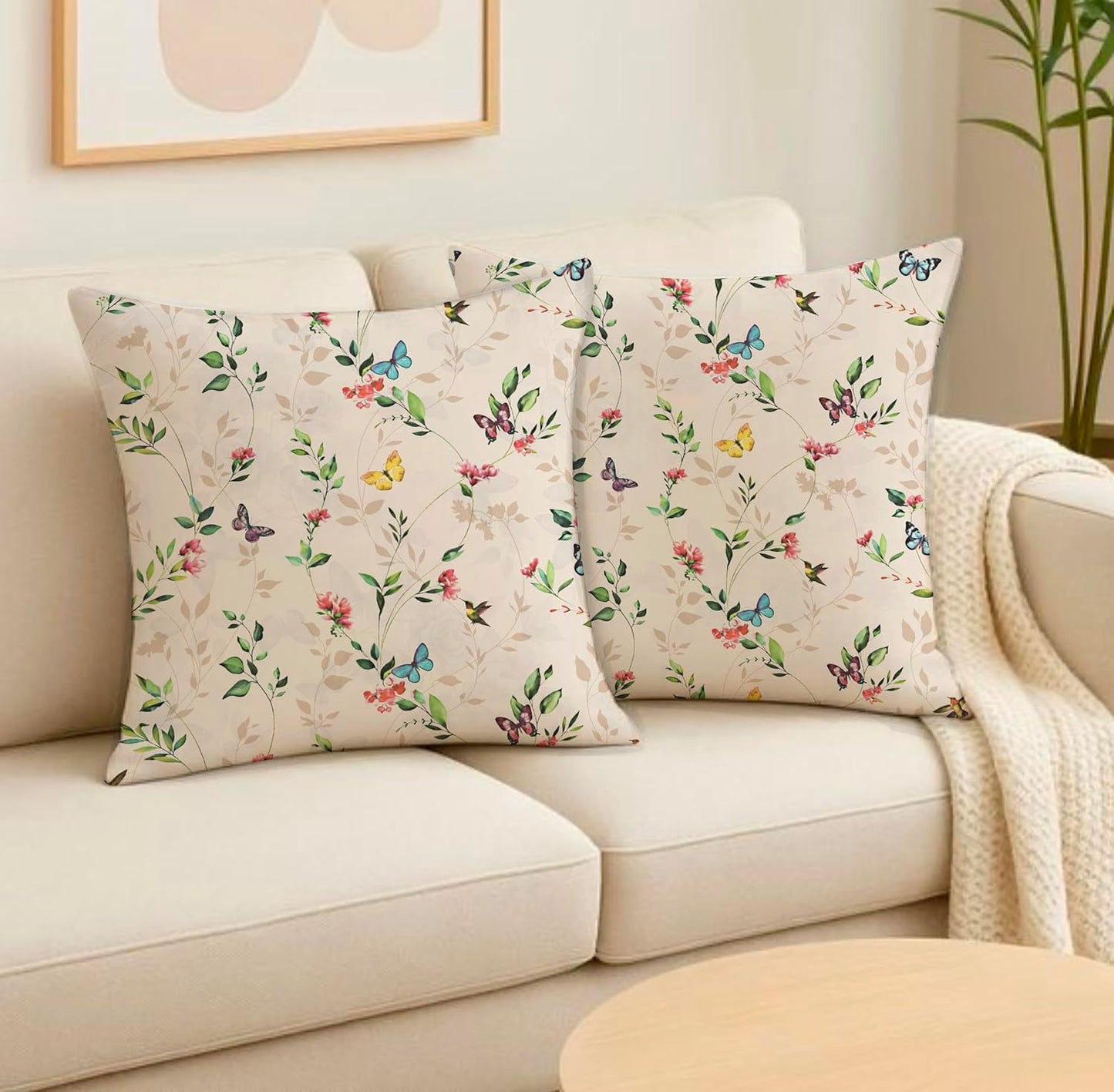 Cushion Covers – Organic Cotton Hand Block Printed – 16x16 Inch, Set of 2