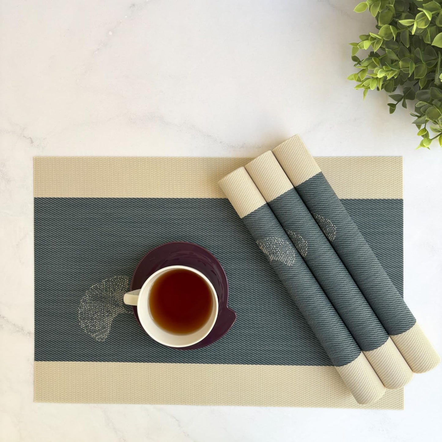 Dining Table Placemats – Woven PVC Anti-Skid – Set of 4