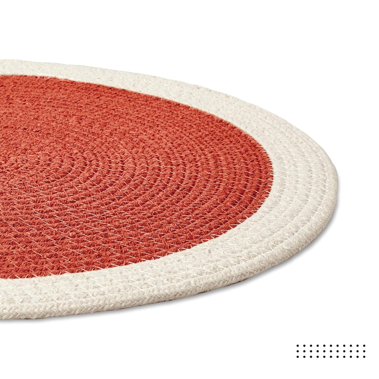Dining Placemats – Cotton Ribbed Heat-Resistant – 32cm Round Set of 4