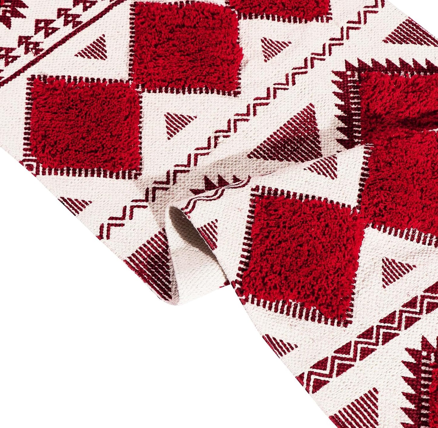 Hand Woven Rug Runner – Tufted 100% Natural Cotton – 2x5 ft (60x152 cm)