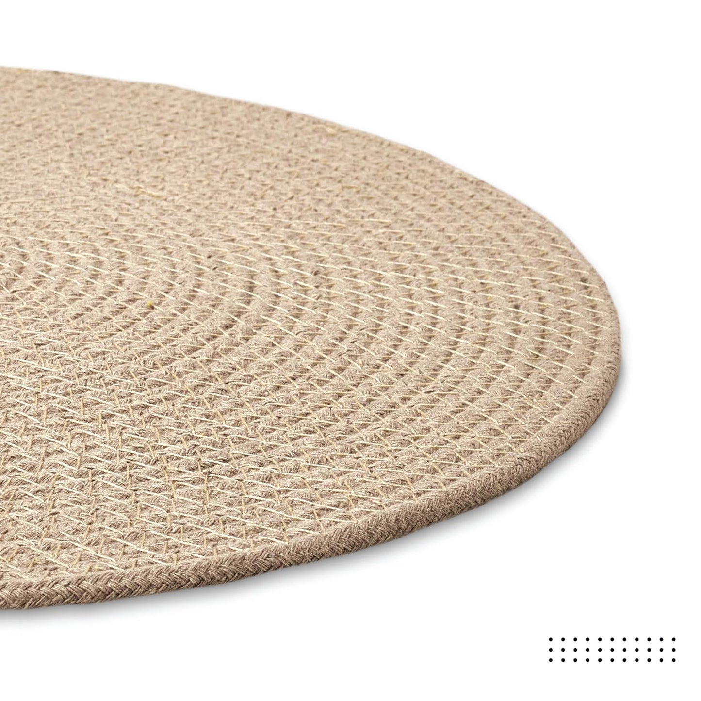 Round Table Mats – Cotton Ribbed Style, Heat-Resistant – 32 cm Diameter, Set of 4