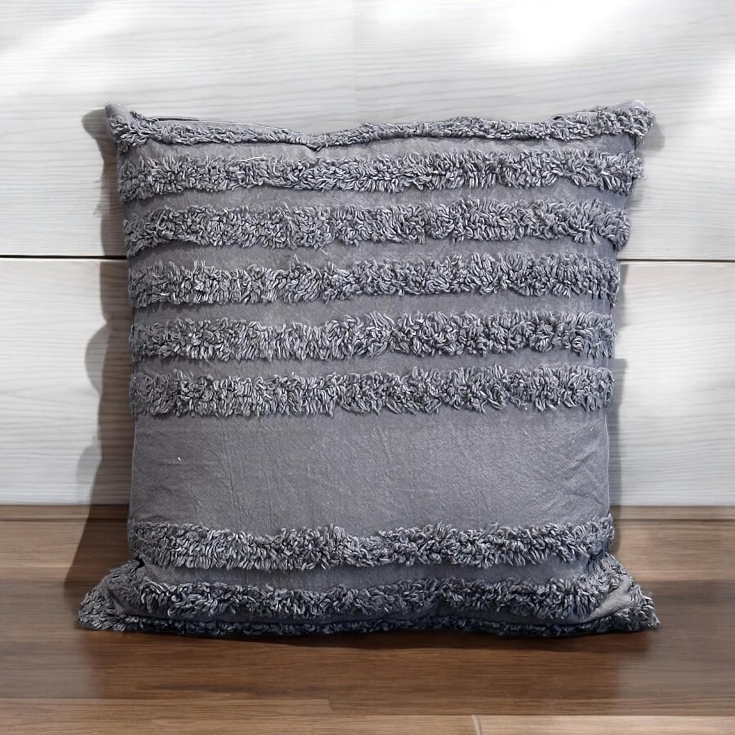 Tufted Cushion Cover – 100% Cotton Boho Style – 16x16 inch
