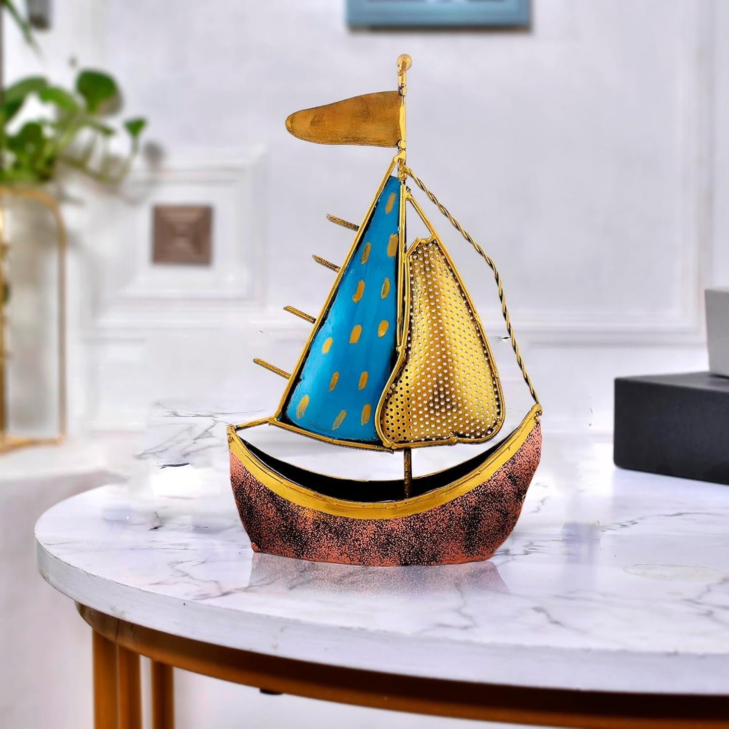 Decorative Figurine – Metal Turkish Ship Boat Naav – 12.1in Height
