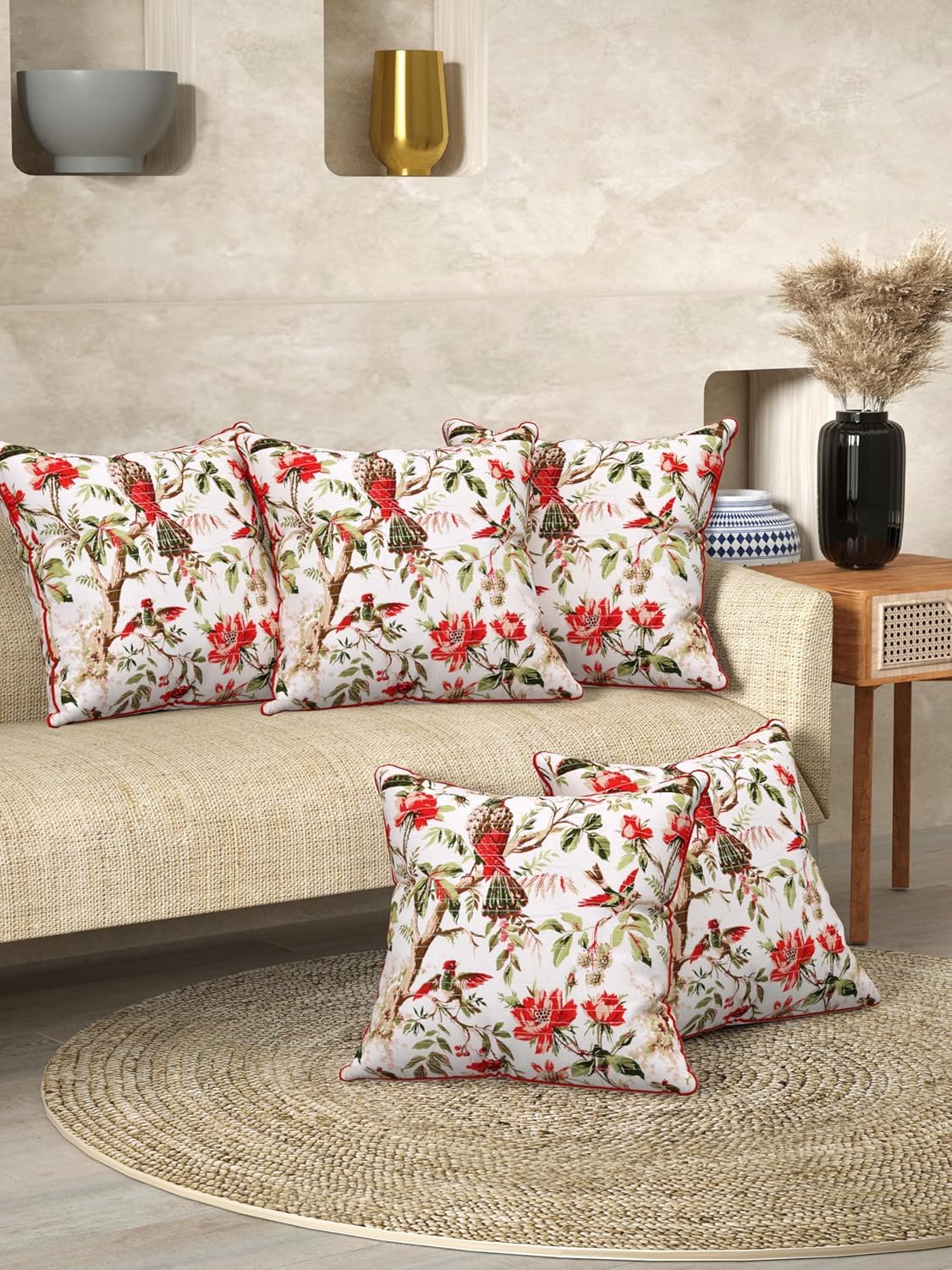 Cushion Cover – Pure Organic Cotton Hand Block Print – 16x16 inch (2-Pack)