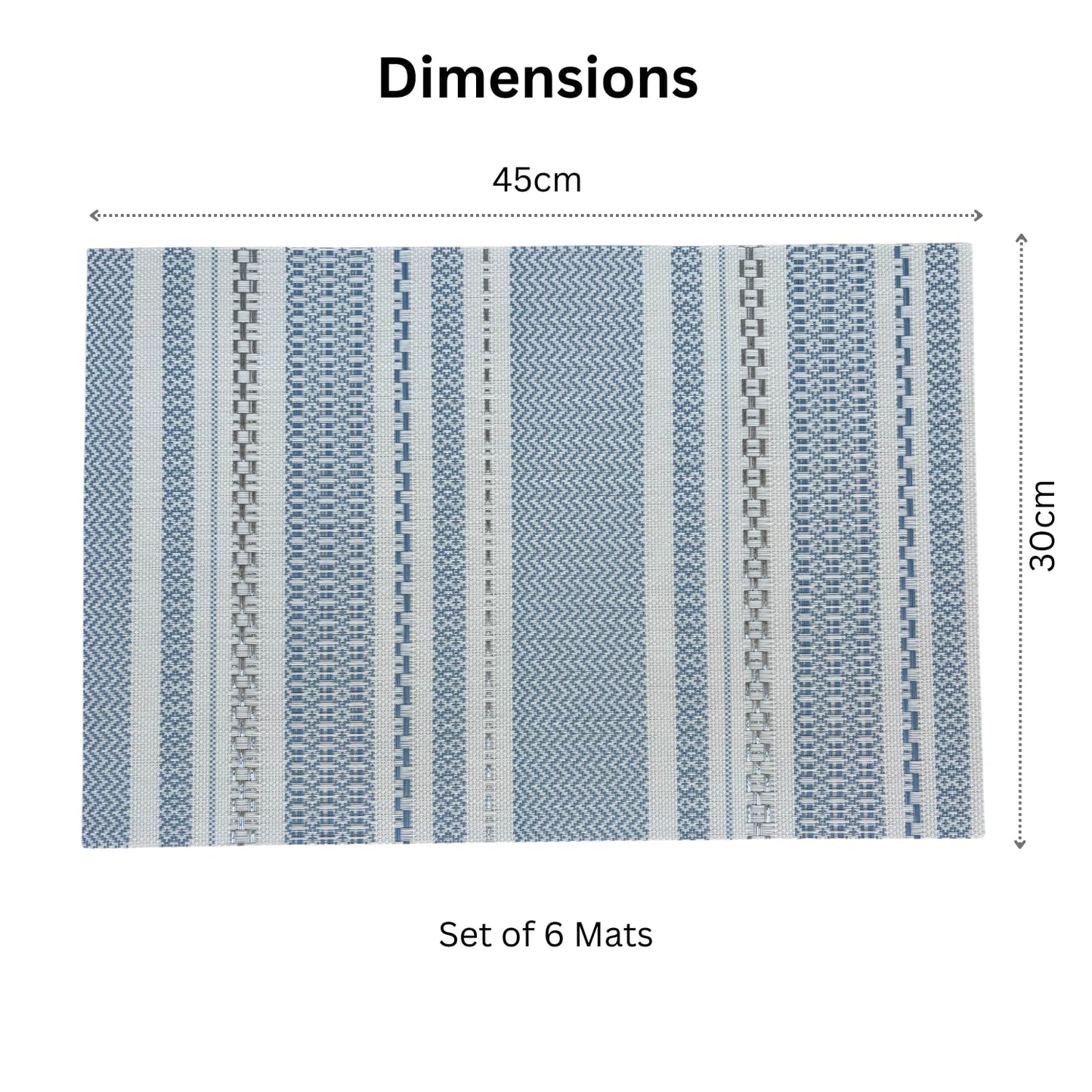 Dining Table Placemats – Woven PVC Vinyl – Set of 4 – Anti-Skid