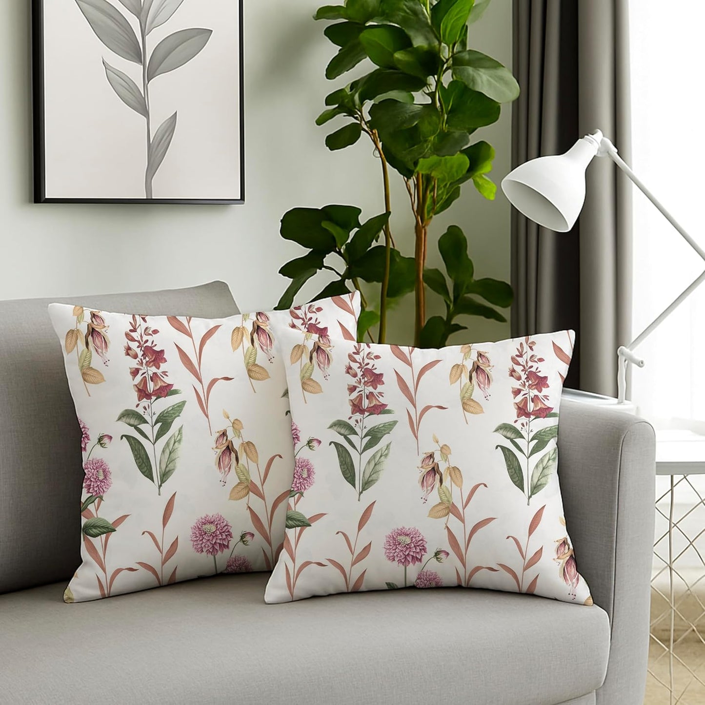 Wholesale Cushion Covers – Organic Cotton Jacquard Floral – 16x16 Inch (40x40cm), Set of 2
