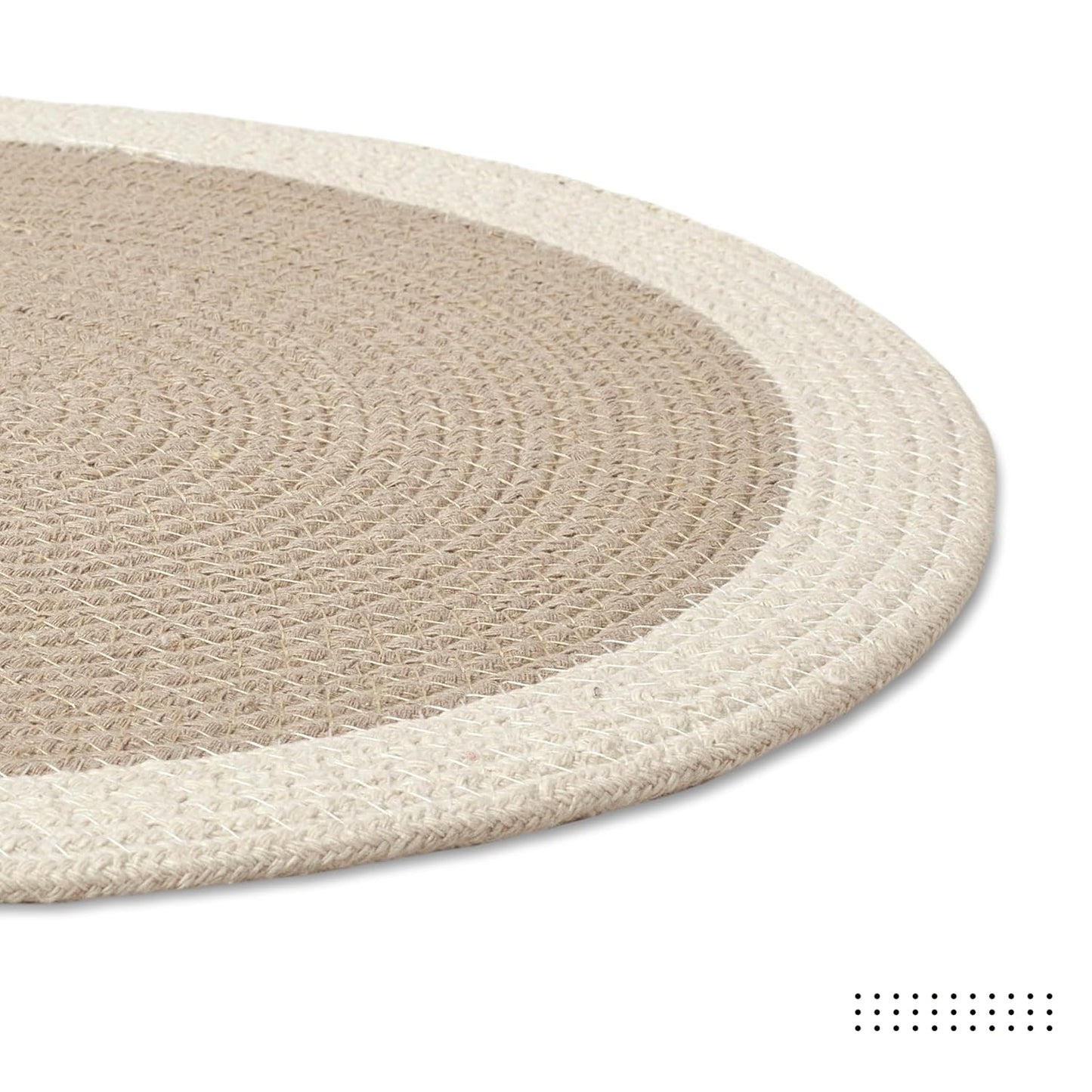Table Mats – Ribbed Cotton Heat-Resistant – 32 cm Round Set of 4
