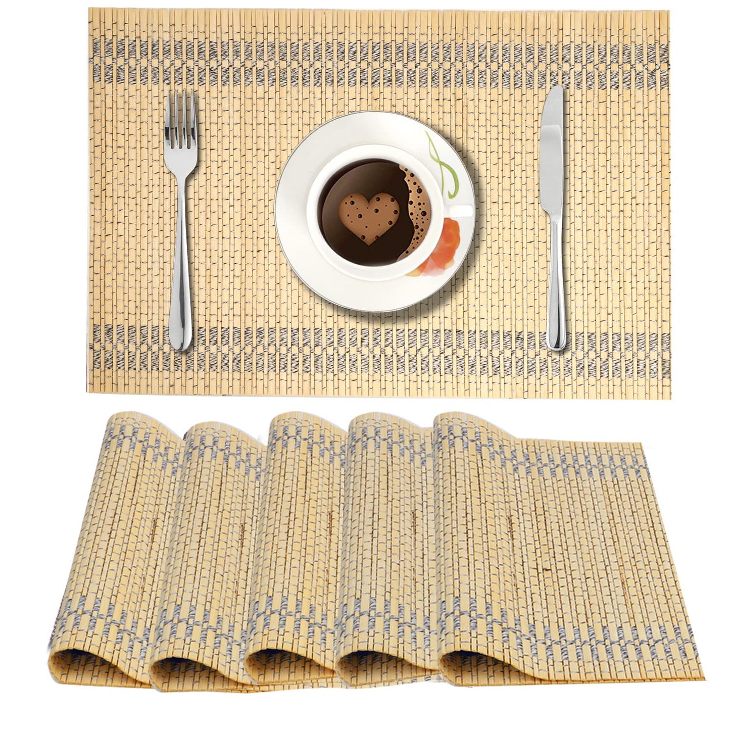 Placemats – Reversible Bamboo – 45x30 cm, Set of 6