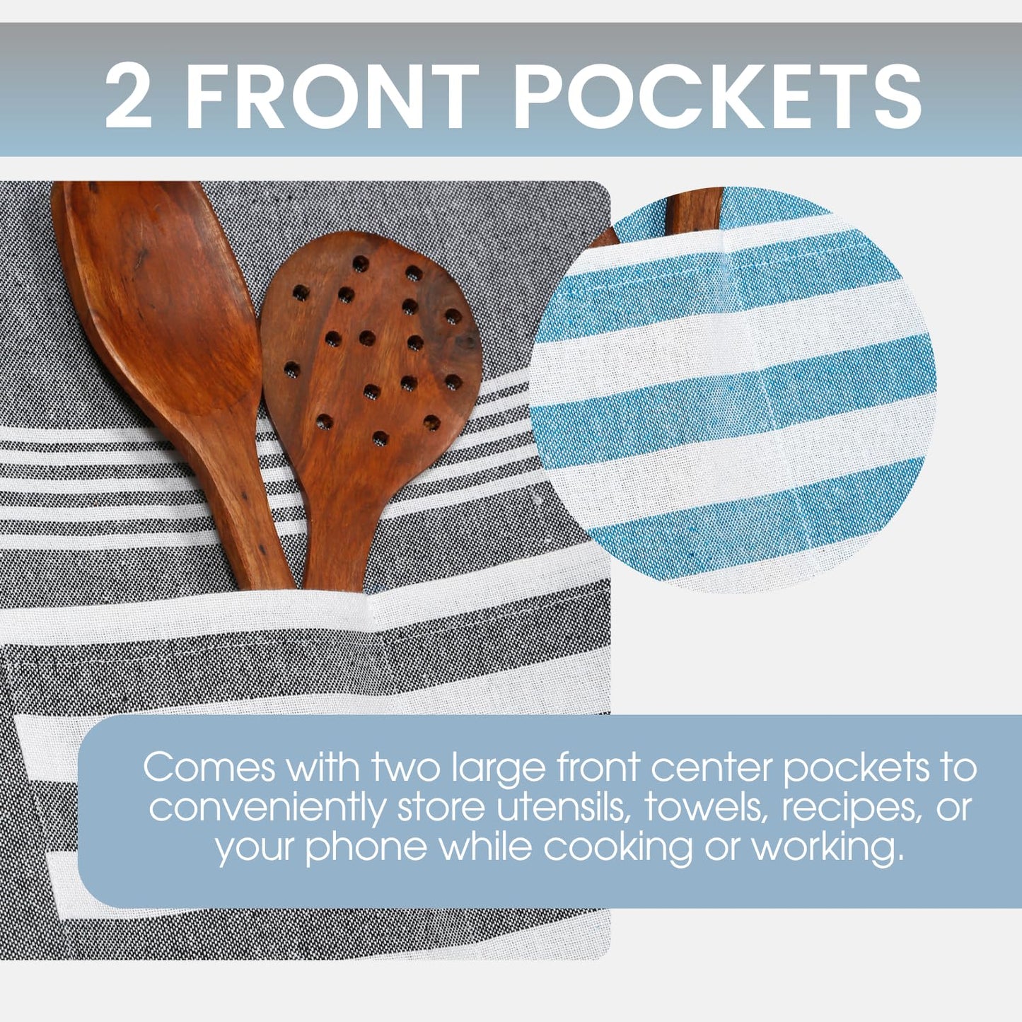 Unisex Cooking Apron – Professional Kitchen Apron – Waterproof Polyester – Stain Resistant, Two Pockets