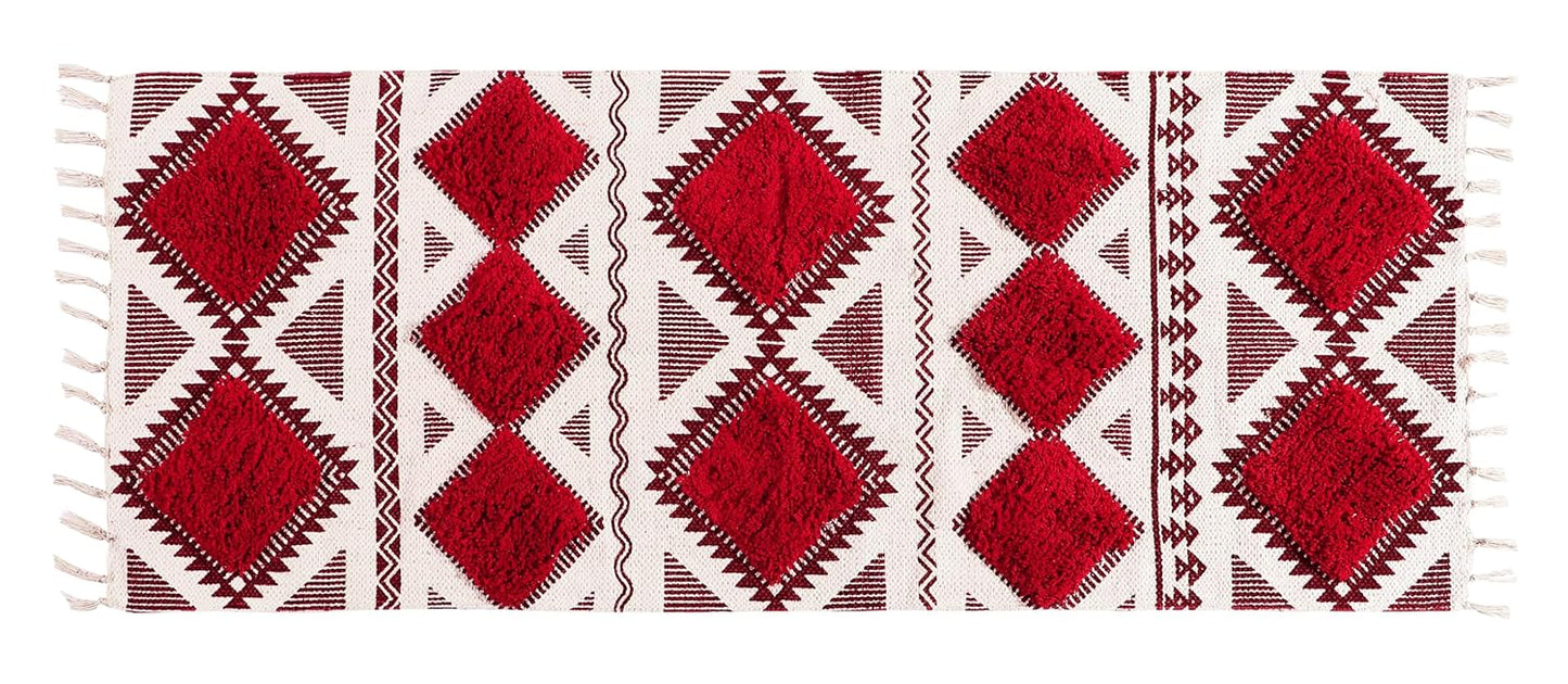 Hand Woven Rug Runner – Tufted 100% Natural Cotton – 2x5 ft (60x152 cm)