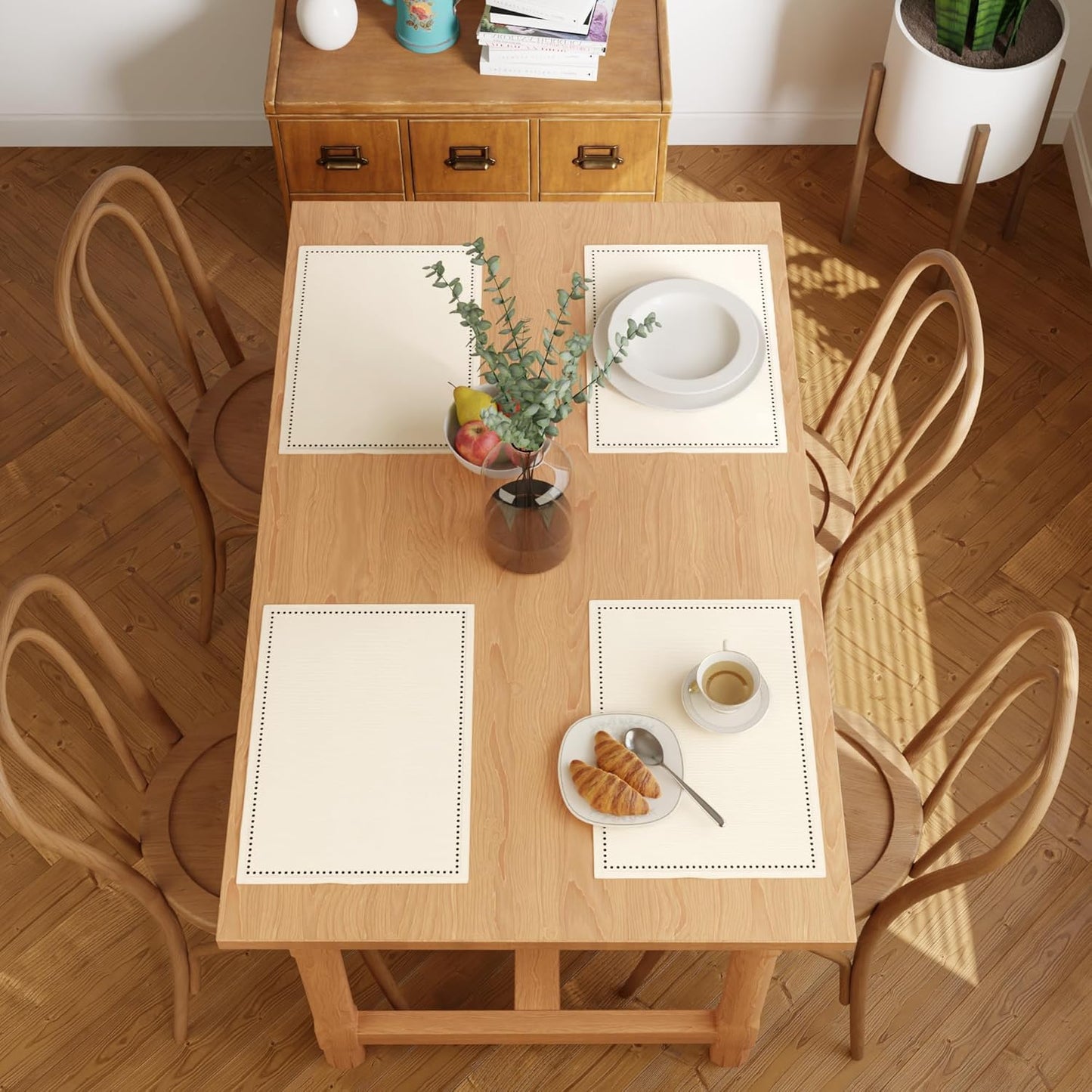 Cotton Table Mats – Hemstitched Design – 48x32 cm | 4-Pack