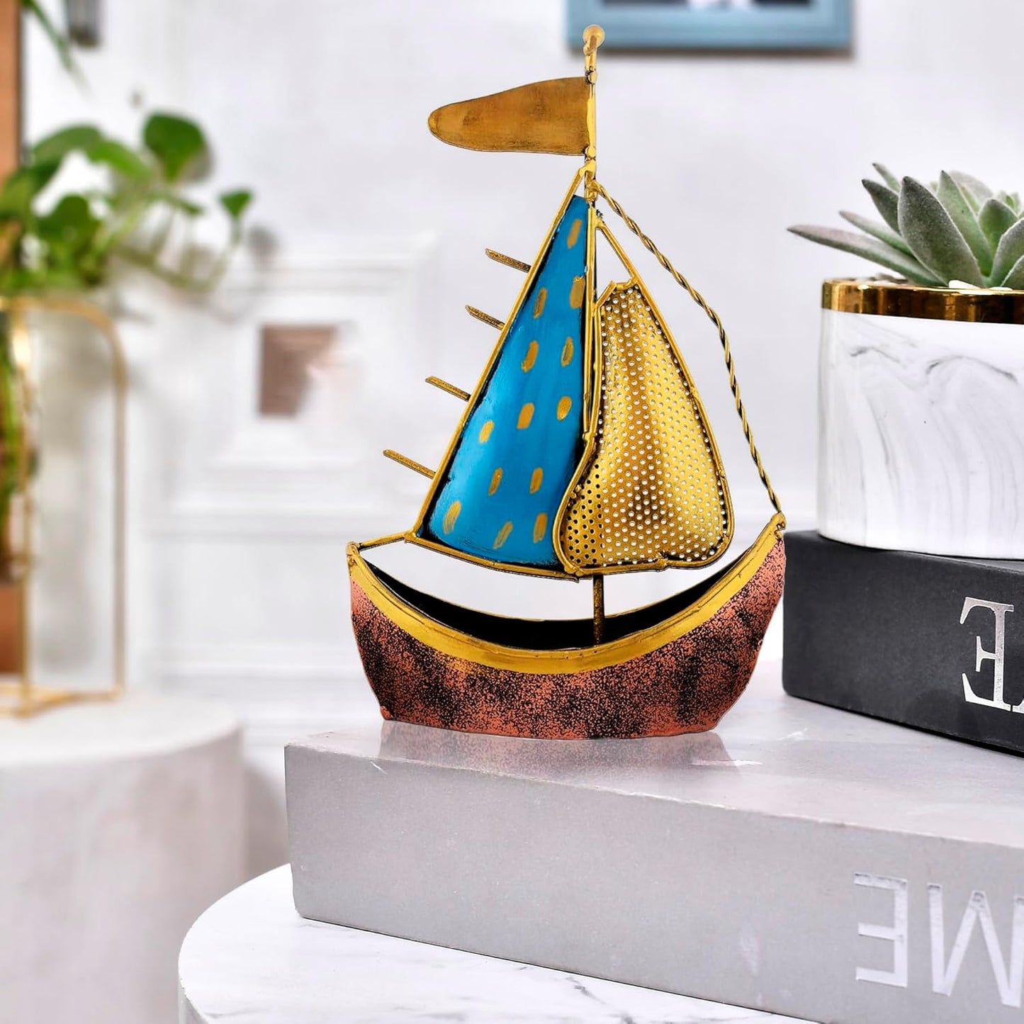 Decorative Figurine – Metal Turkish Ship Boat Naav – 12.1in Height