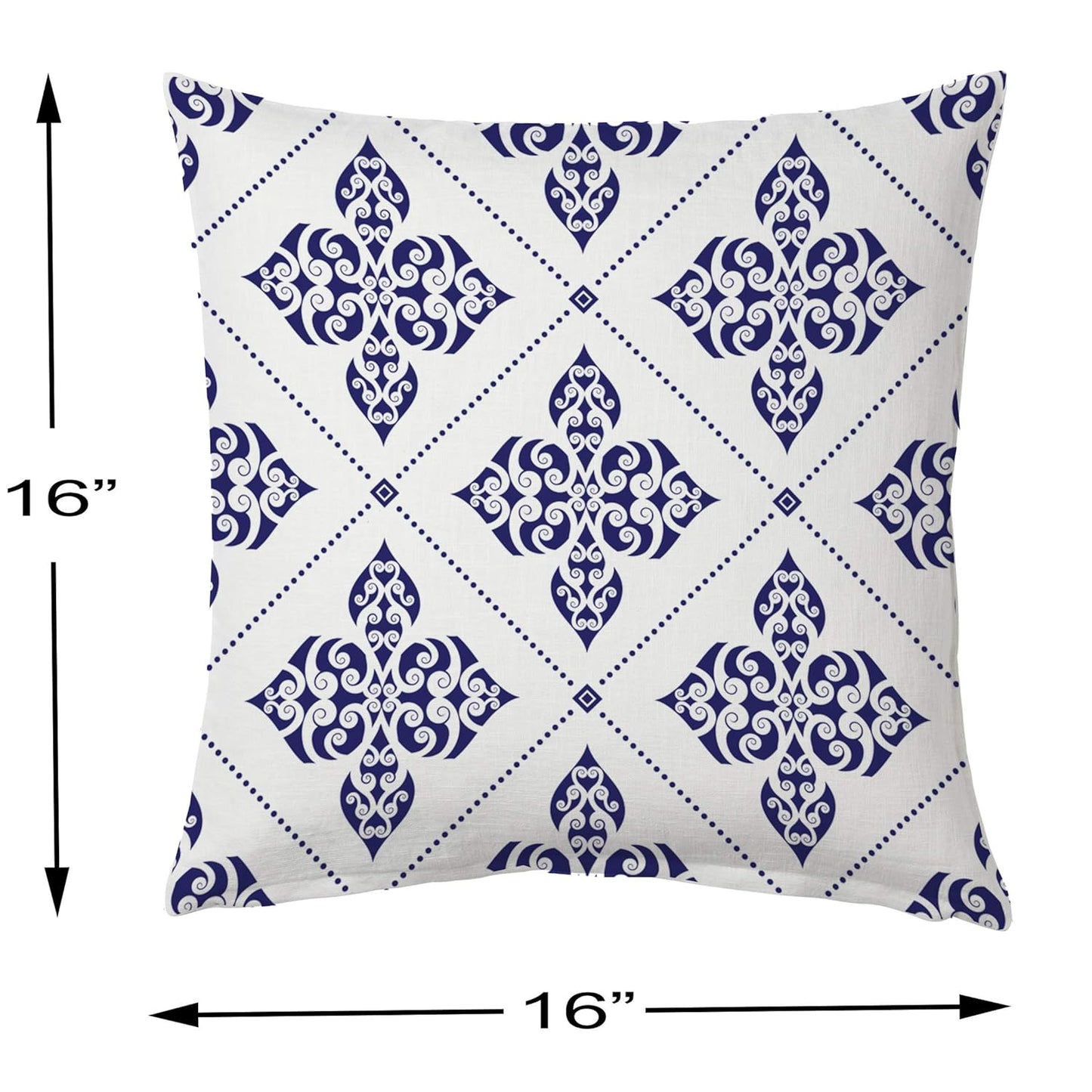 Cushion Covers – Polycotton Persian Tile Print – Set of 5 (16x16 Inches)