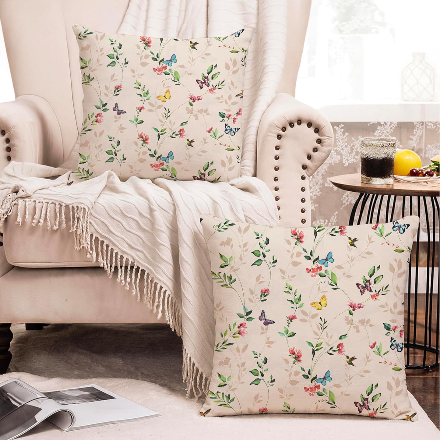 Cushion Covers – Organic Cotton Hand Block Printed – 16x16 Inch, Set of 2