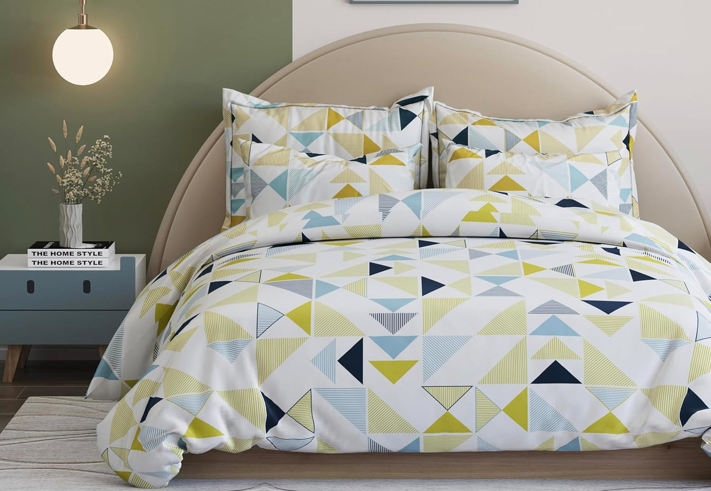 King Size Fitted Bedsheet Set - Glace Cotton - 300 TC, Elastic Trim (72"x78")
