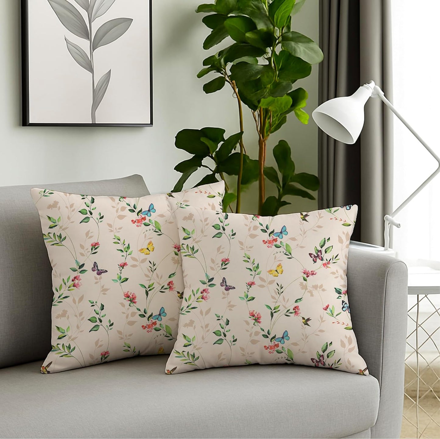 Cushion Covers – Organic Cotton Hand Block Printed – 16x16 Inch, Set of 2
