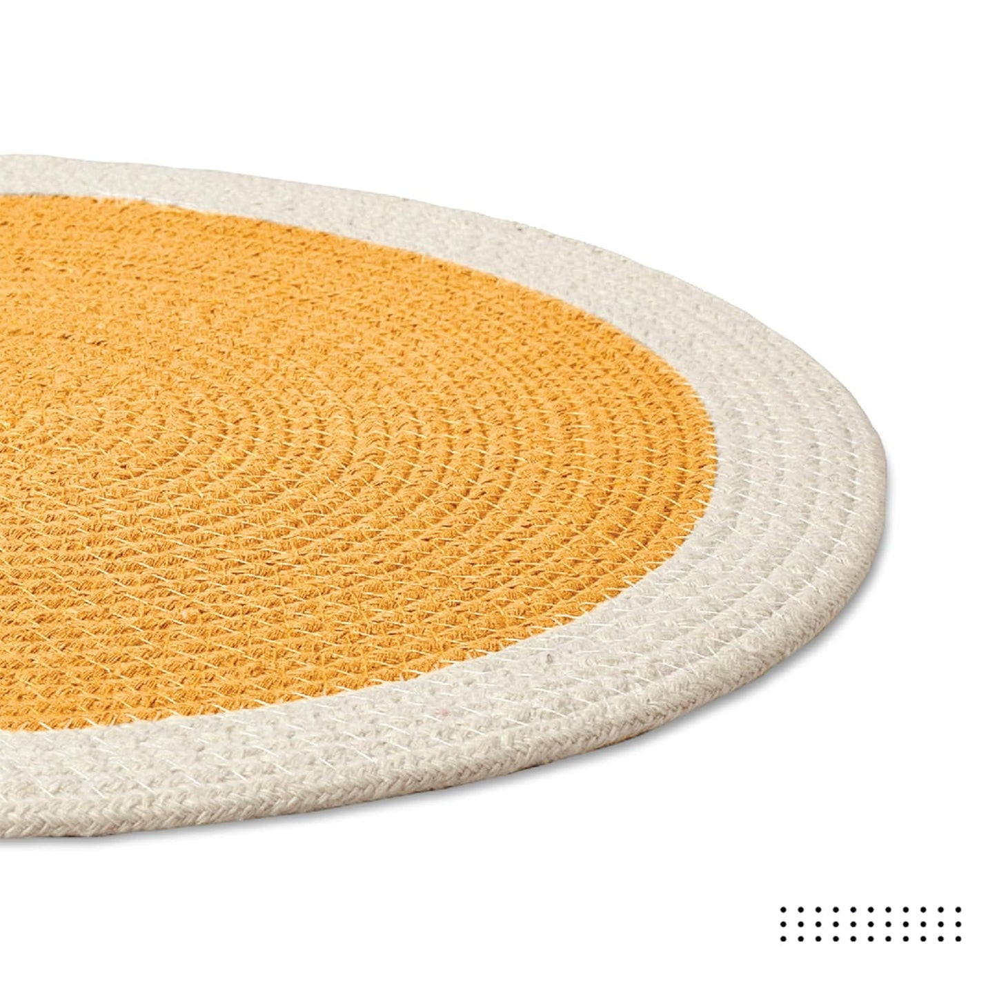 Dining Table Mats – Ribbed Cotton, Heat-Resistant – 32cm Round, Set of 4