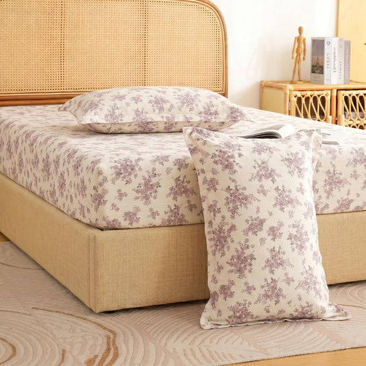 Bedsheet | Elastic Fitted Cotton Microfiber  | King, 182x198 cm, 2 Pillowcases | 240 TC