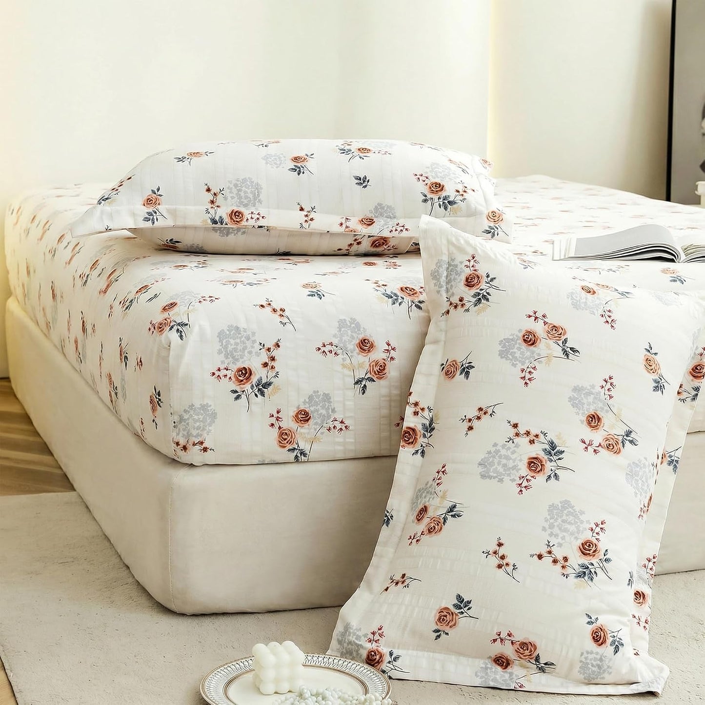 Bedsheet | Cloud Cotton Elastic Fitted | King Size, 72x78 Inch, 3-Piece