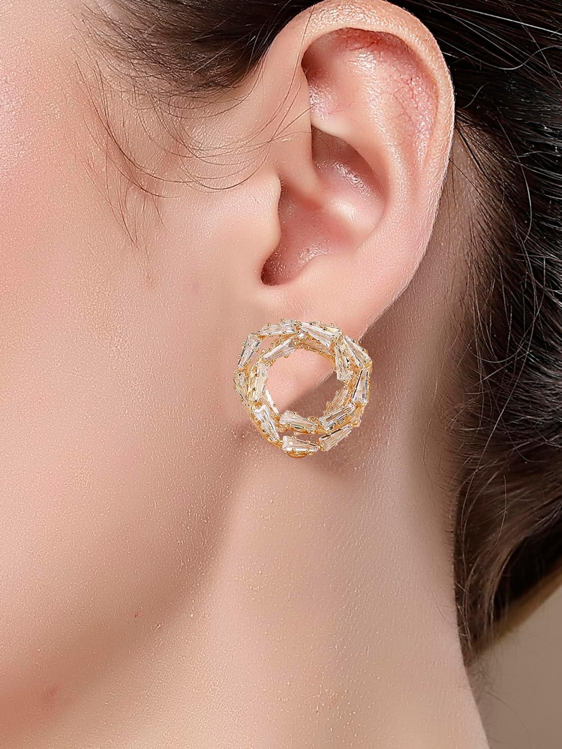 Gold-Plated Stud Earrings – Contemporary Design – Durable Finish – Retail Ready