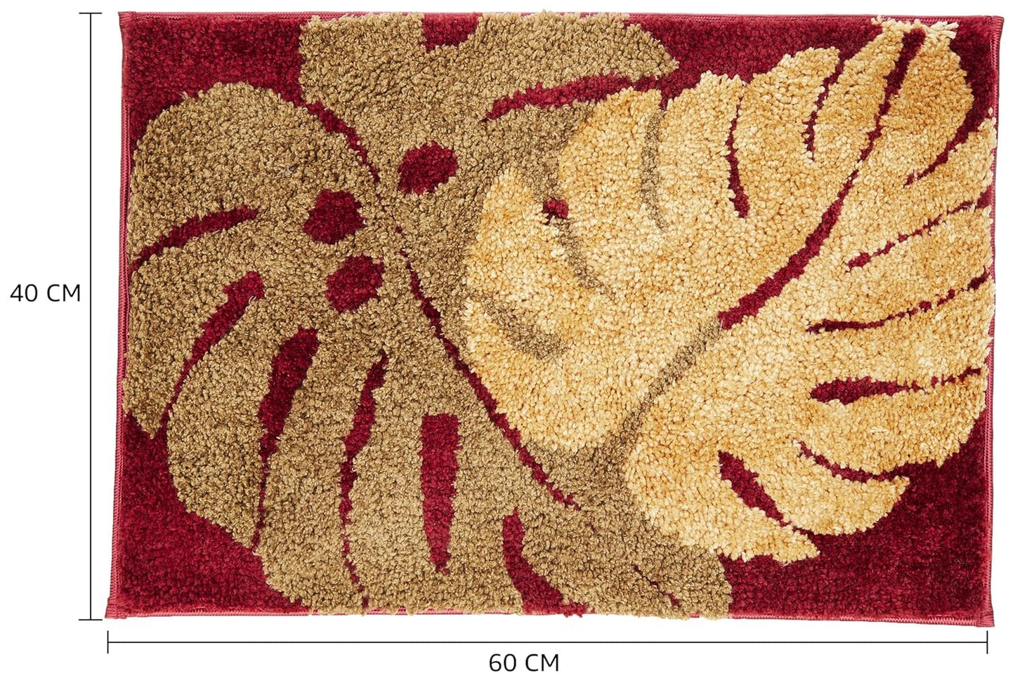 Twin Leaves Design Bath Mat | 2000 GSM Microfiber, Anti-Skid, Super Absorbent | 40x60 CM Rectangular Bathroom Rug