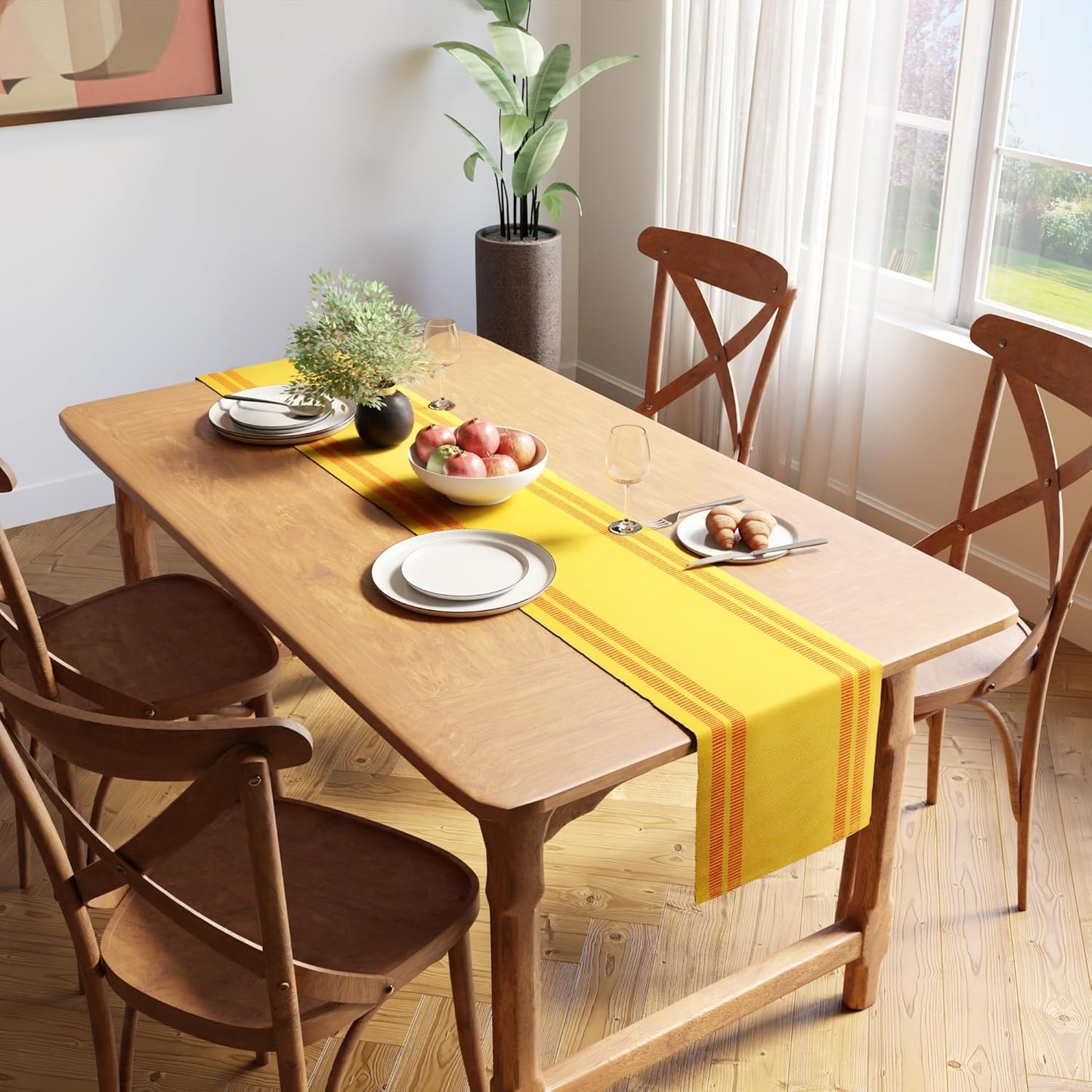 Dining Table Runner – Encasa XO Yarn Dyed Fine Ribbed Cotton – 32x183 cm