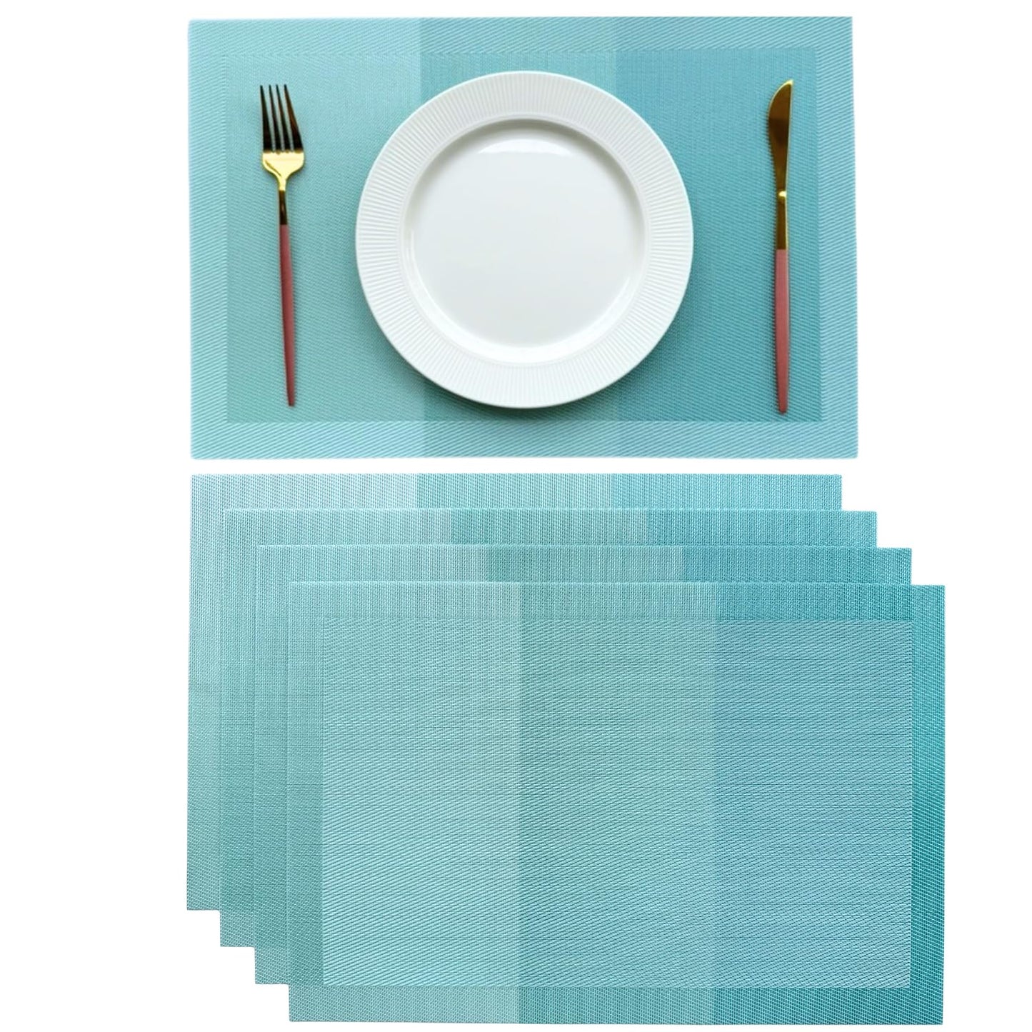 Woven PVC Dining Placemats – Heat Resistant, Anti-Skid – Set of 4