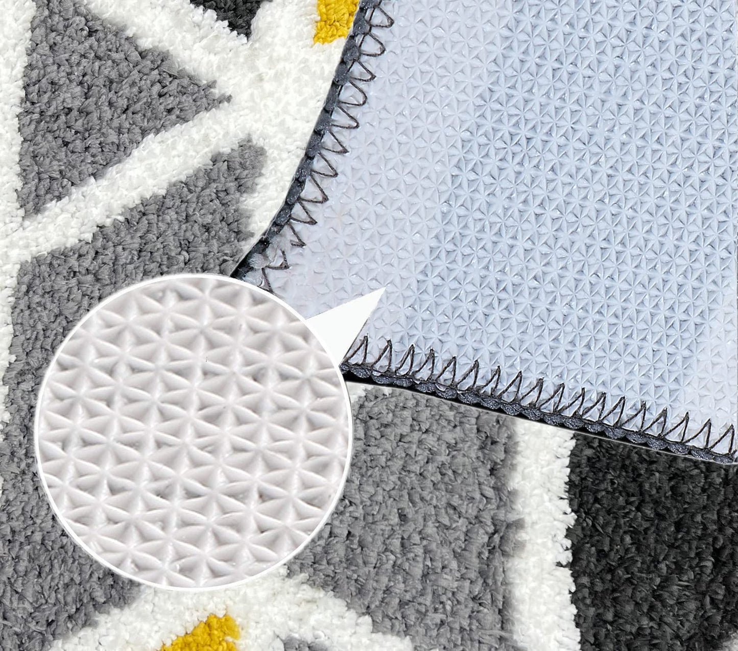 Mosaic Super Soft Microfibre 2000 GSM Bath Mat 50x80 cm Pack of 1 | Super Absorbent Anti-Skid Door Floor Mat Grey