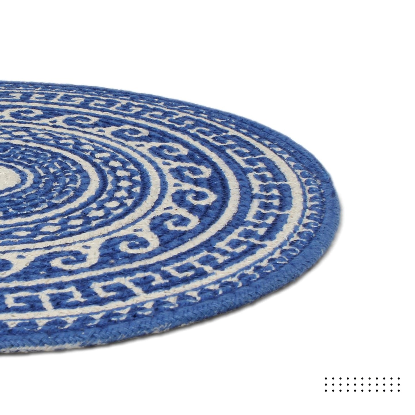Dining Table Mats – Cotton Ribbed Style – 32 cm Round Set of 4